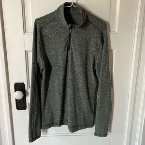 Lululemon Surge Warm 1/2 Zip Heathered Green Medium